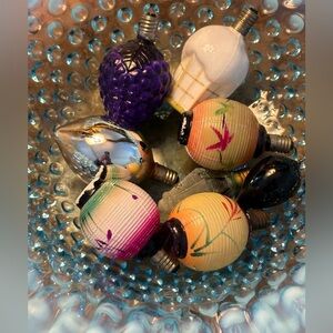 Eight (8) vintage Christmas Light Bulbs - glass